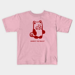 Minimalist design of a chonky Red panda in red ink Kids T-Shirt